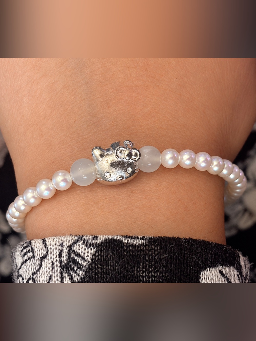 🌸 PEARL HELLO KITTY BRACELET 🎀🐱 S925 Stamp